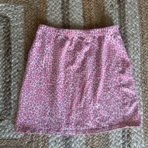 Brandy Melville Pink and White Mini Skirt